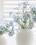 Artificial Ocean Blue Cosmos Flower Stem Faux Floral Decor