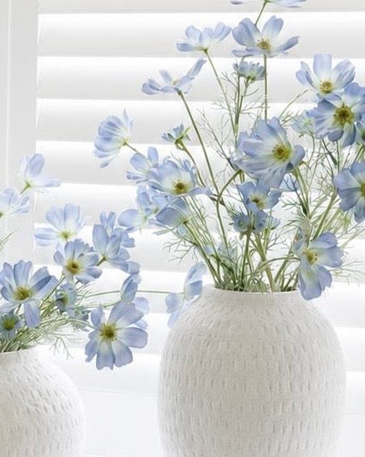 Ashen White Matt Round Vase Modern Home Decor
