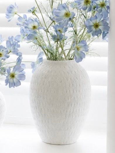 Artificial Ocean Blue Cosmos Flower Stem Faux Floral Decor