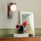 Nordic Wood Globe Wall Sconce LED 1-Light