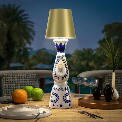 Bottle Table Lamp with Shade – Decorative Wine Bottle Night Light for Bedroom, Bar & Living Room