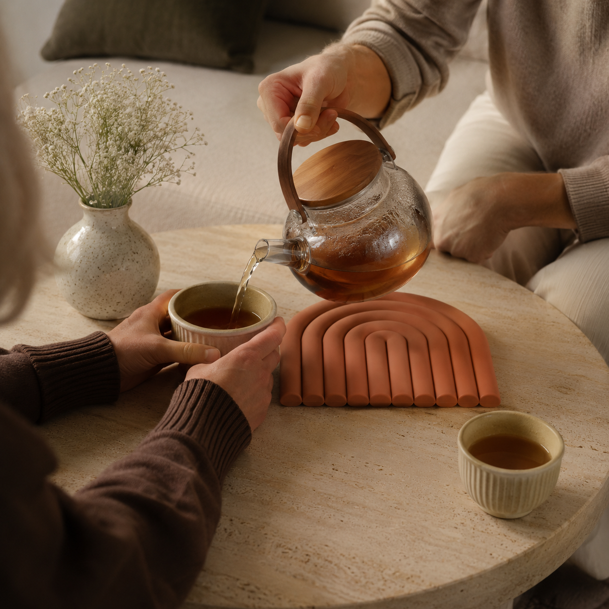 Silicone Coasters Set Multicolor Heat Resistant Non-Slip Drink Coasters for Table