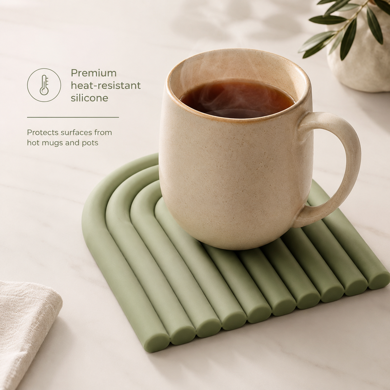 Silicone Coasters Set Multicolor Heat Resistant Non-Slip Drink Coasters for Table