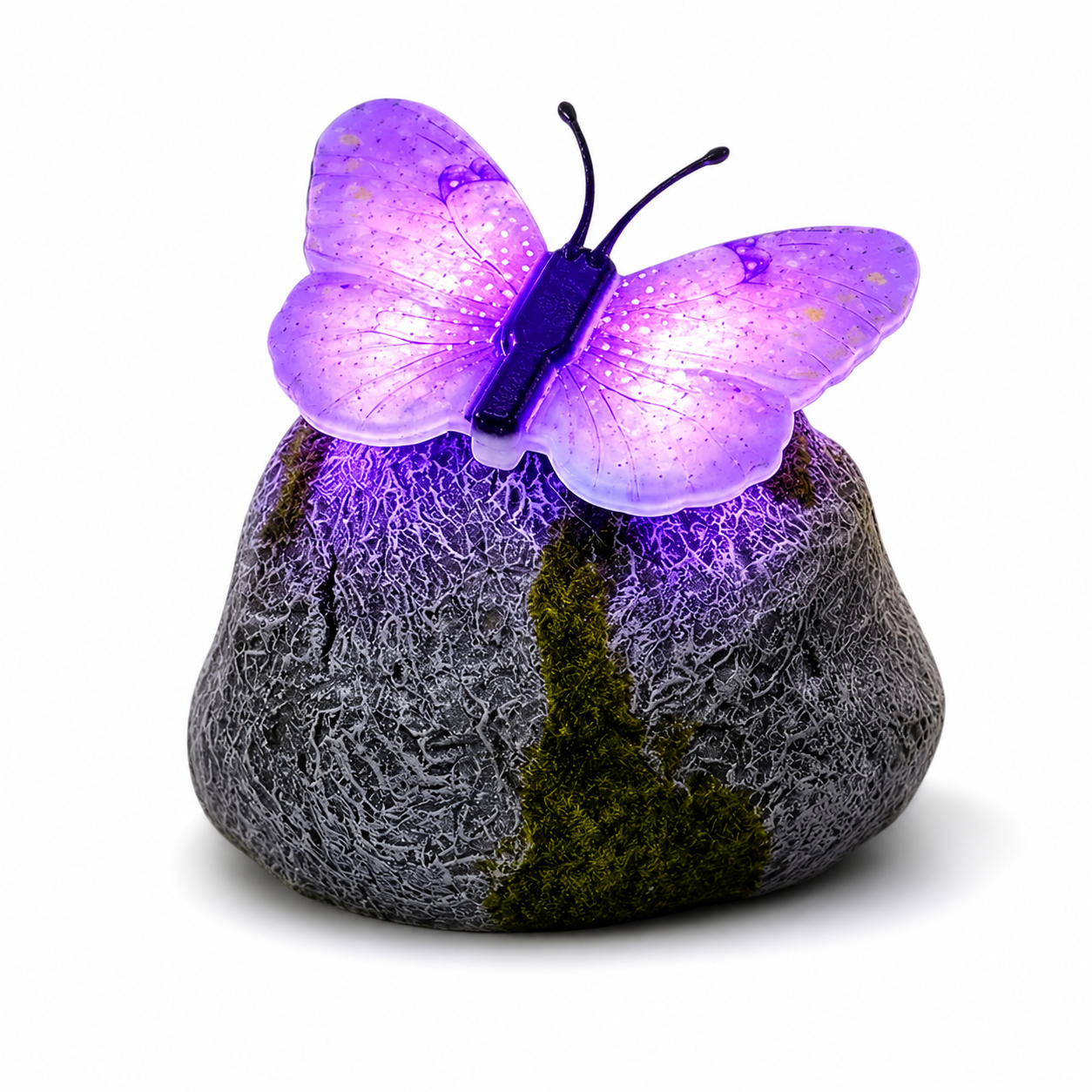 Solar Butterfly Stone Garden Light Outdoor Decorative Lawn LED Lamp