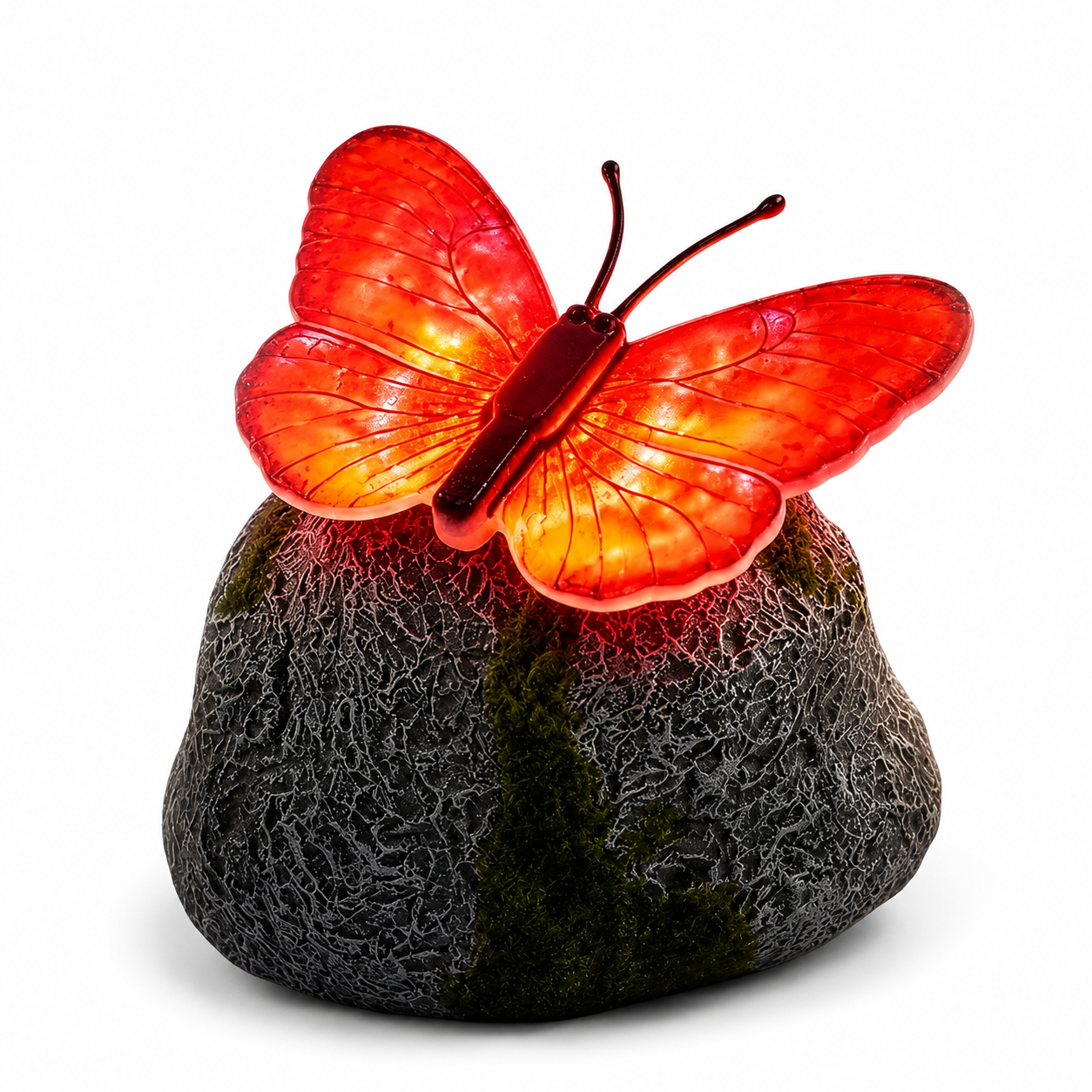 Solar Butterfly Stone Garden Light Outdoor Decorative Lawn LED Lamp