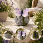 Solar Butterfly Stone Garden Light Outdoor Decorative Lawn LED Lamp