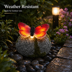 Solar Butterfly Stone Garden Light Outdoor Decorative Lawn LED Lamp