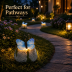 Solar Butterfly Stone Garden Light Outdoor Decorative Lawn LED Lamp