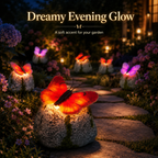 Solar Butterfly Stone Garden Light Outdoor Decorative Lawn LED Lamp