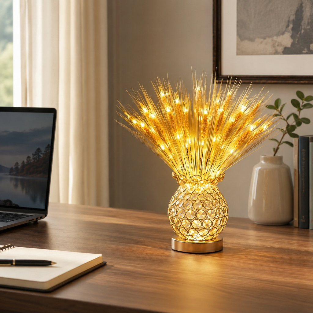 Golden Harvest Warm Glow Decorative Table Lamp Home Accent Light