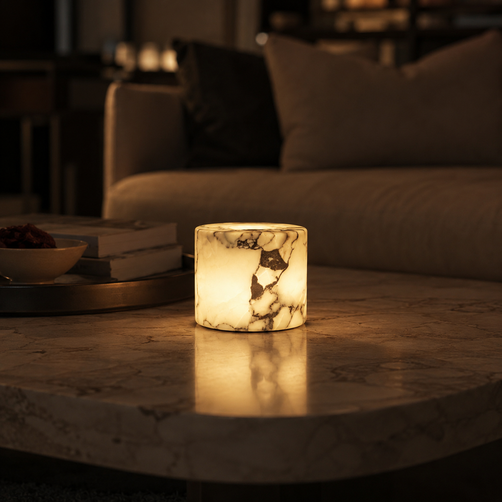 Marble Touch Night Light USB Rechargeable Dimmable LED Bedside Lamp