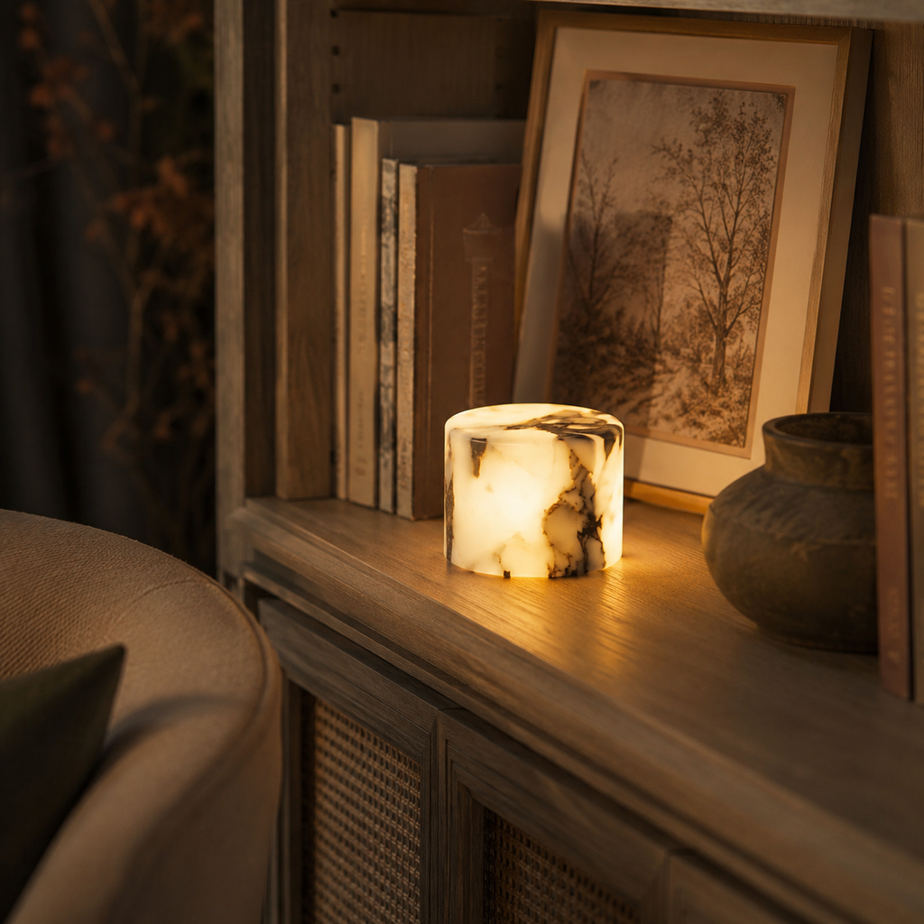 Marble Touch Night Light USB Rechargeable Dimmable LED Bedside Lamp