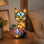 Charming Cat LED Night Light Cute Animal Bedside Table Lamp Decor