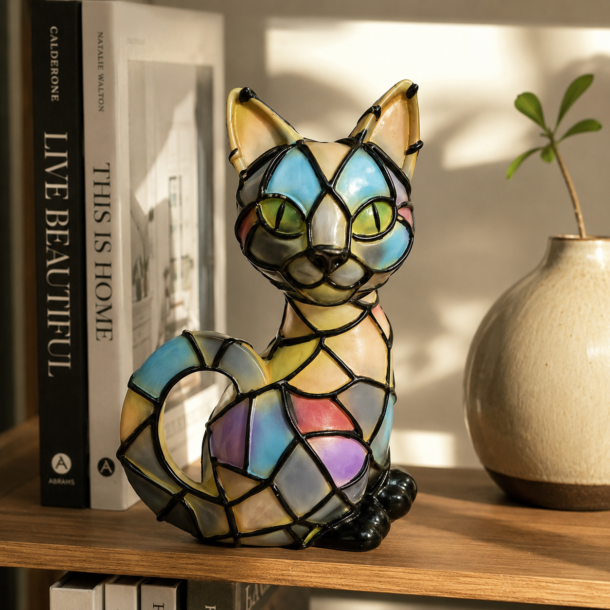 Charming Cat LED Night Light Cute Animal Bedside Table Lamp Decor