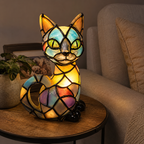 Charming Cat LED Night Light Cute Animal Bedside Table Lamp Decor