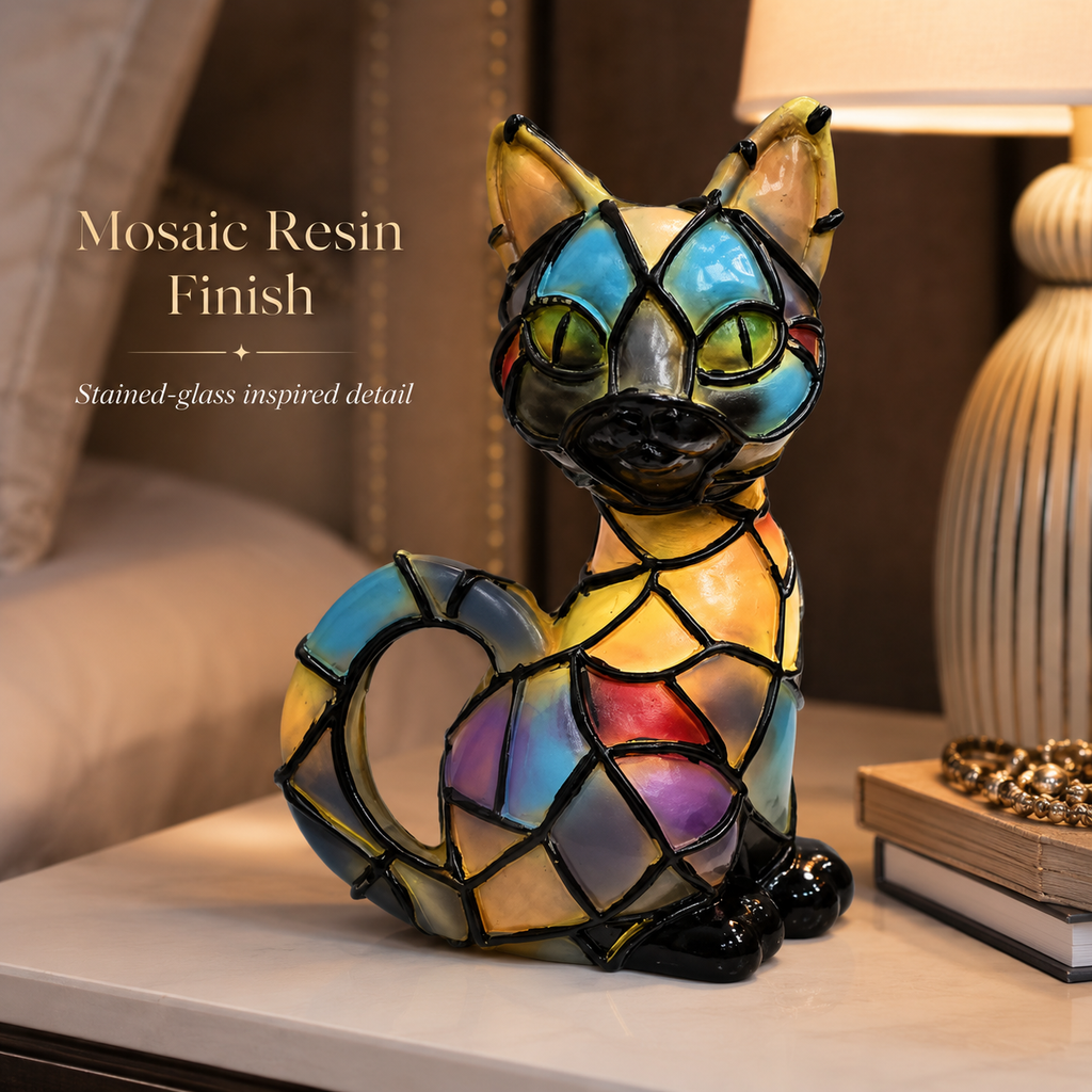 Charming Cat LED Night Light Cute Animal Bedside Table Lamp Decor