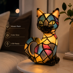 Charming Cat LED Night Light Cute Animal Bedside Table Lamp Decor