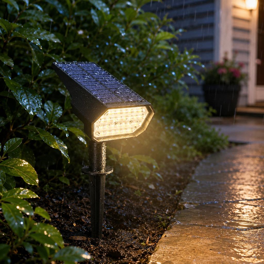 Single Solar Spotlight Outdoor Garden Ground Stake LED Path Light