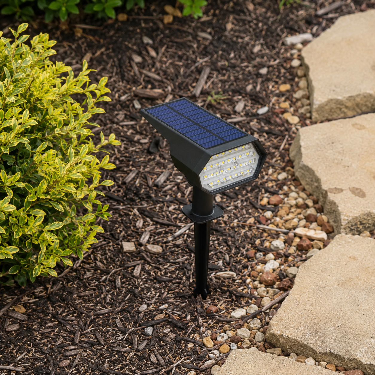 Single Solar Spotlight Outdoor Garden Ground Stake LED Path Light