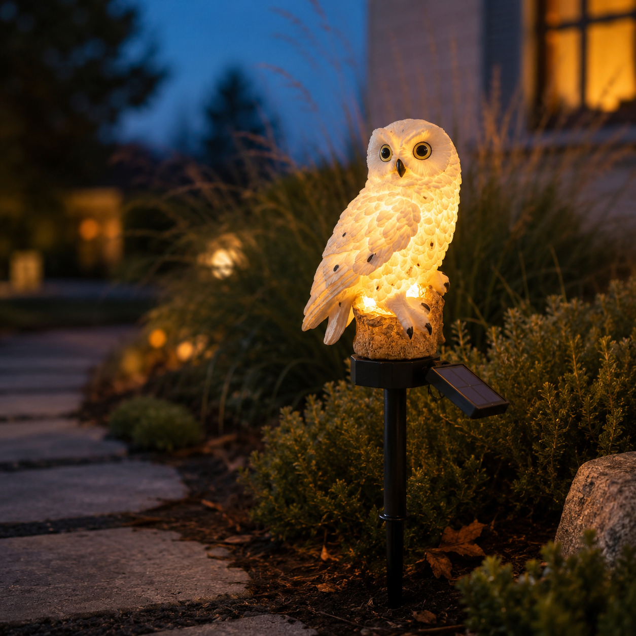 Waterproof Solar Owl Garden Light Outdoor Decorative Stake Lamp