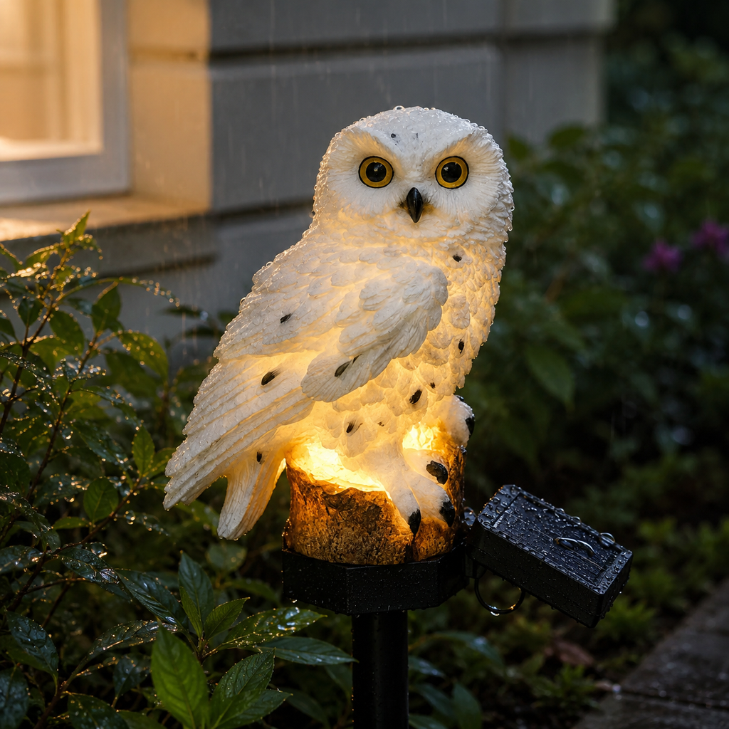 Waterproof Solar Owl Garden Light Outdoor Decorative Stake Lamp