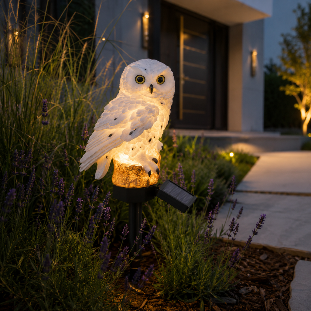 Waterproof Solar Owl Garden Light Outdoor Decorative Stake Lamp