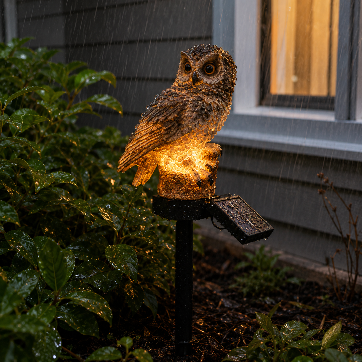 Waterproof Solar Owl Garden Light Outdoor Decorative Stake Lamp