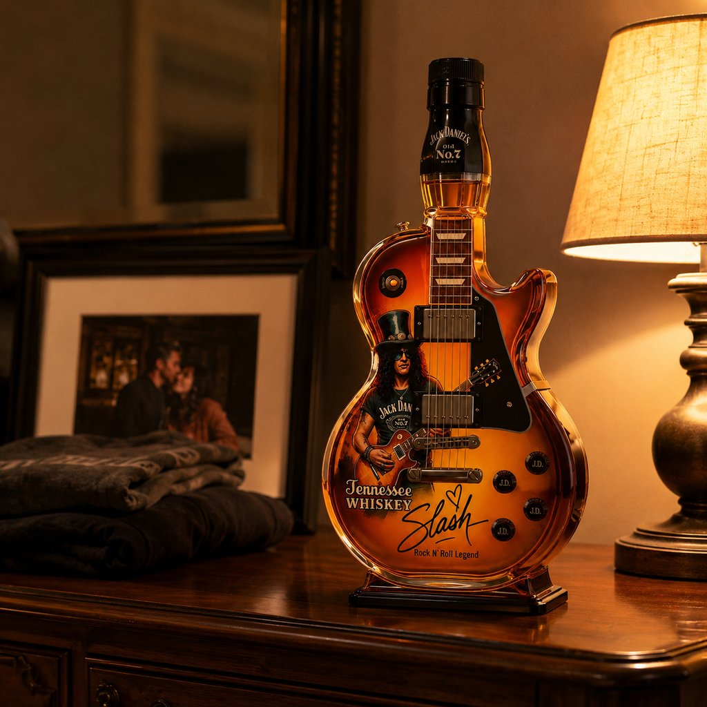 Guitar Decorative Bottle Vintage Sunburst Figurine Home Bar Decor Unique Gift Idea