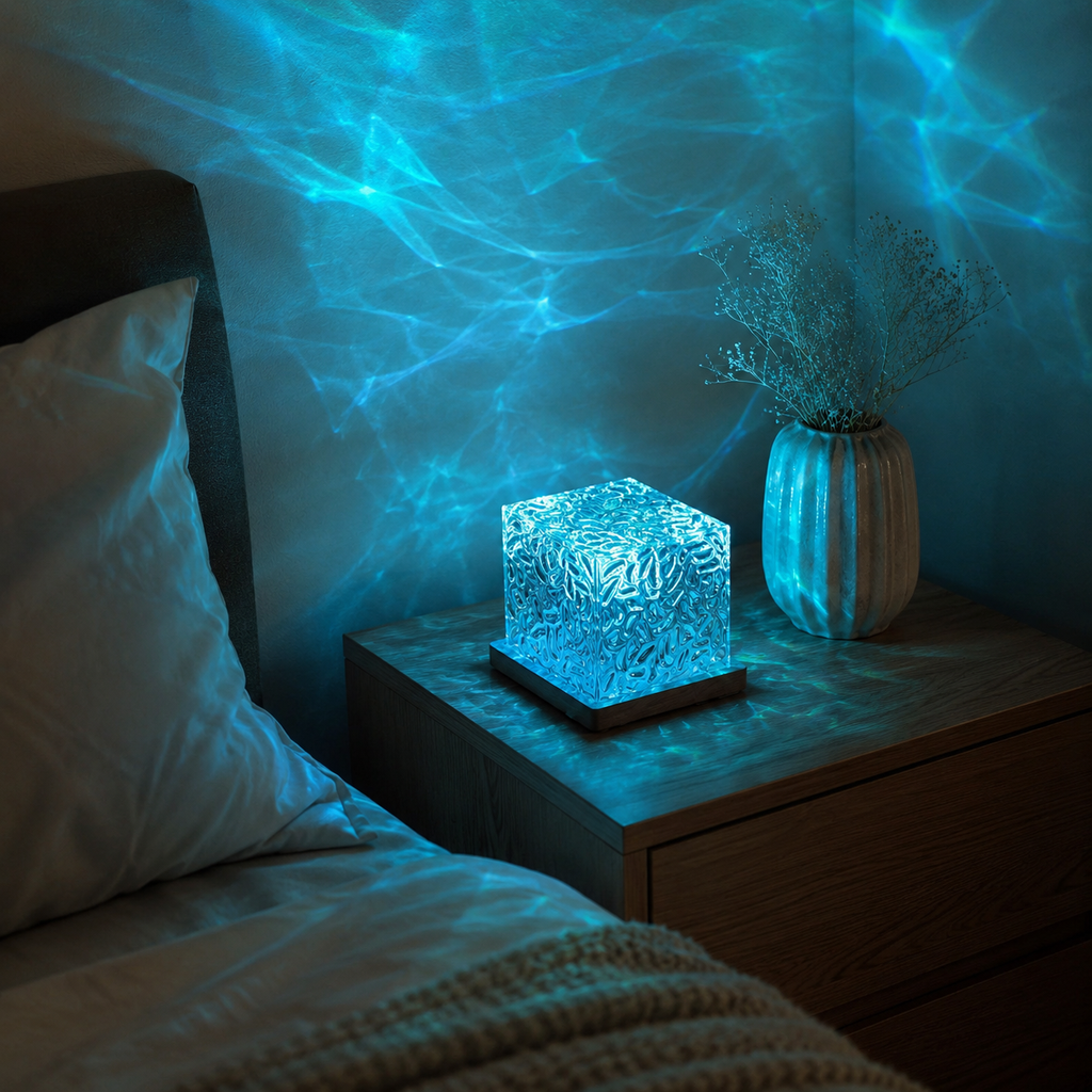 Ocean Wave Night Light Projector LED Ambient Table Lamp for Bedroom Relaxation