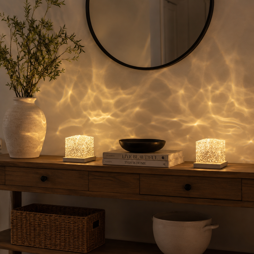 Ocean Wave Night Light Projector LED Ambient Table Lamp for Bedroom Relaxation