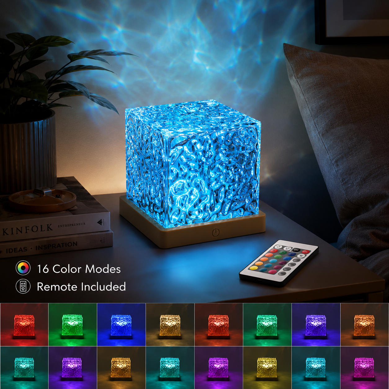 Ocean Wave Night Light Projector LED Ambient Table Lamp for Bedroom Relaxation