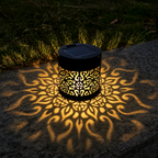 Solar Wall Light Outdoor Mandala LED Waterproof Garden Path Fence Lighting Decor
