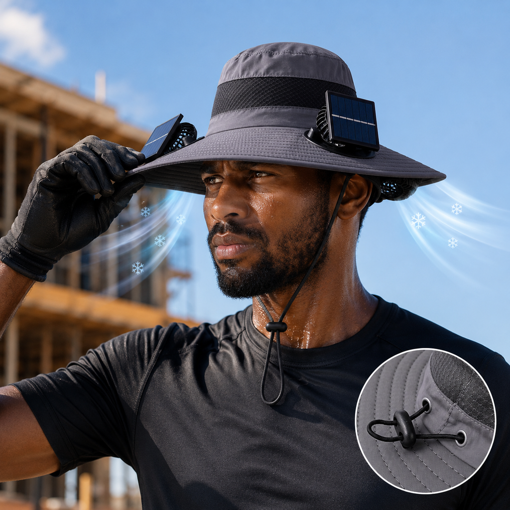 SolarBreeze Solar Powered Cooling Hat Dual Fan