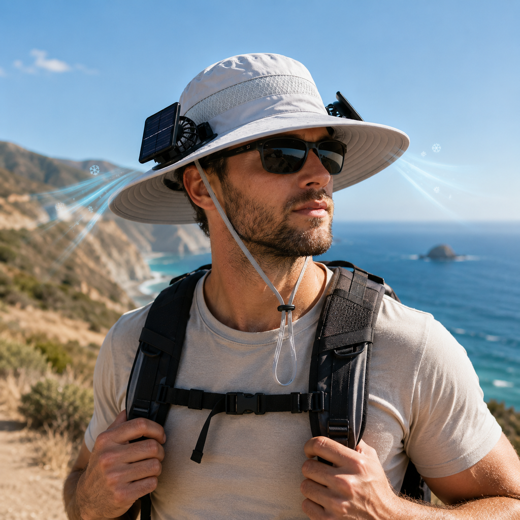 SolarBreeze Solar Powered Cooling Hat Dual Fan