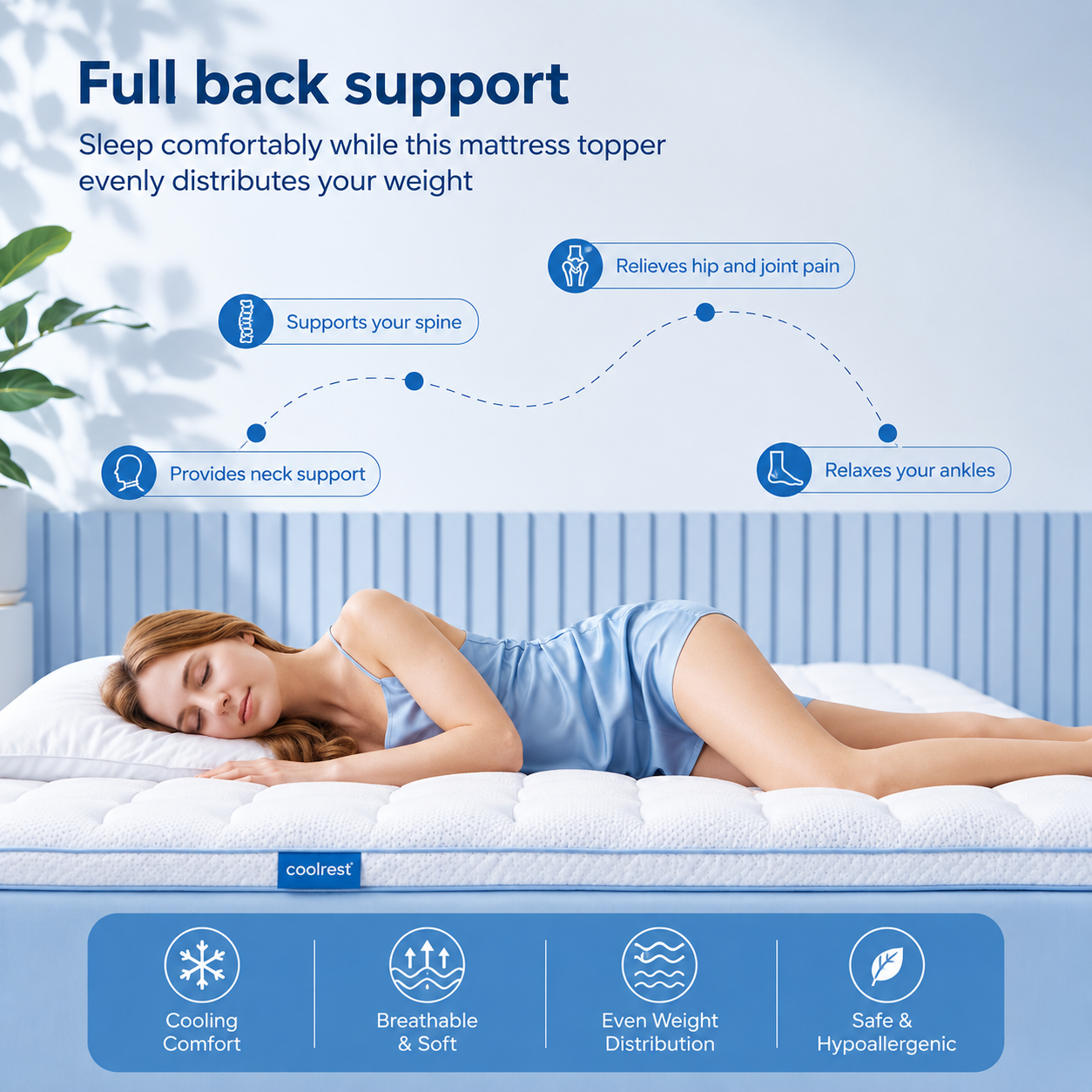BambooChill Bamboo Cooling Mattress Topper Breathable