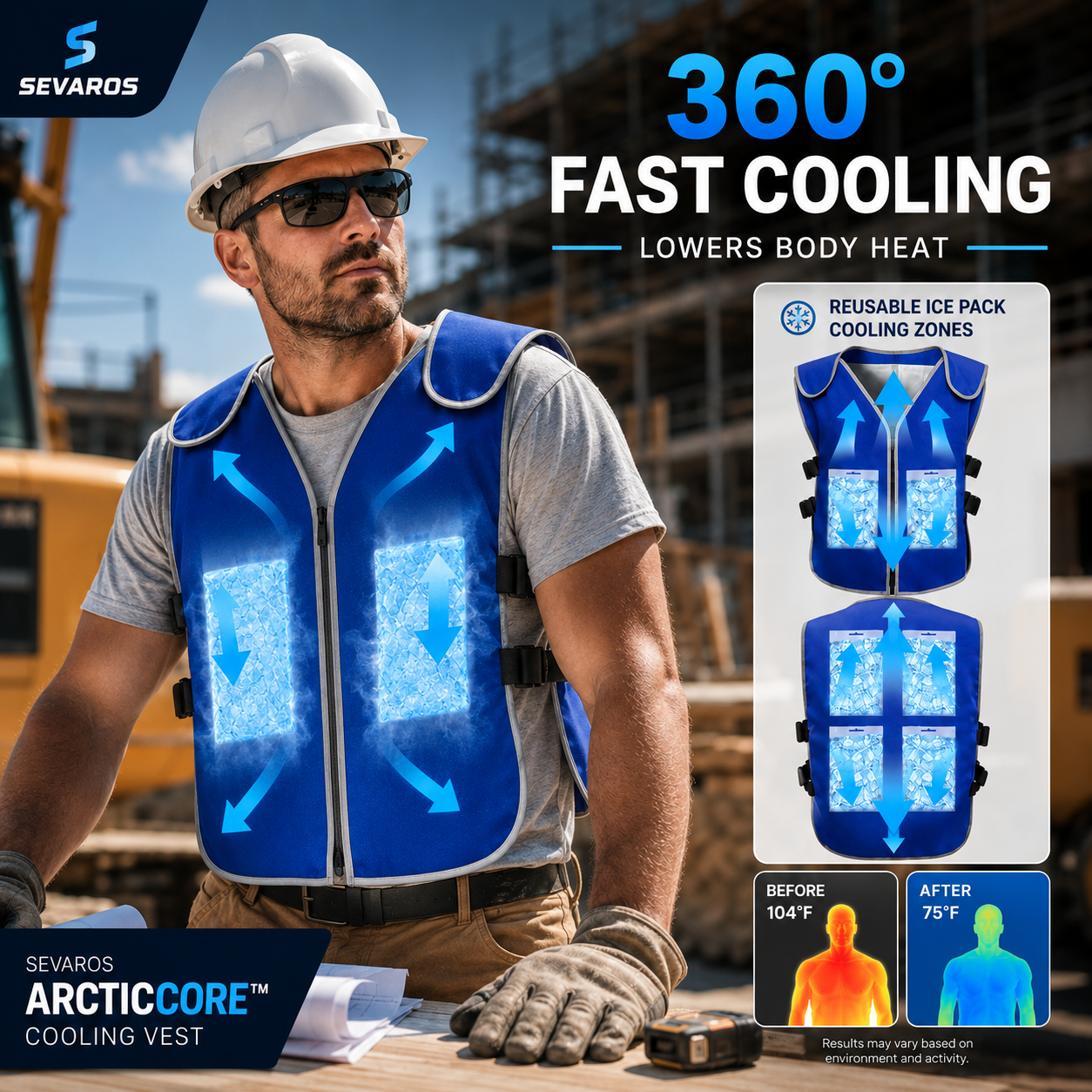 ArcticCore Ice Pack Cooling Vest Adjustable Outdoor