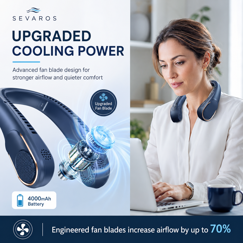 ArcticFlow Portable Neck Fan Rechargeable 4000mAh