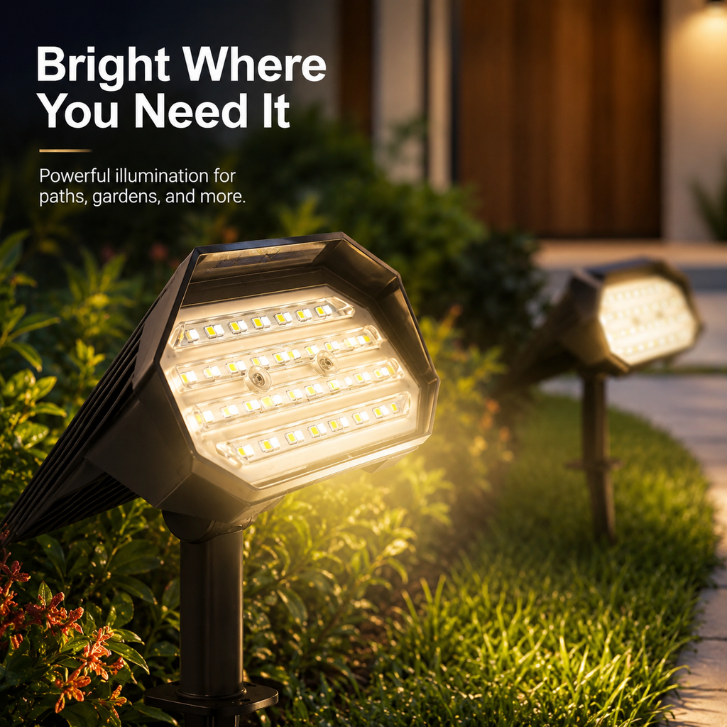 Single Solar Spotlight Outdoor Garden Ground Stake LED Path Light