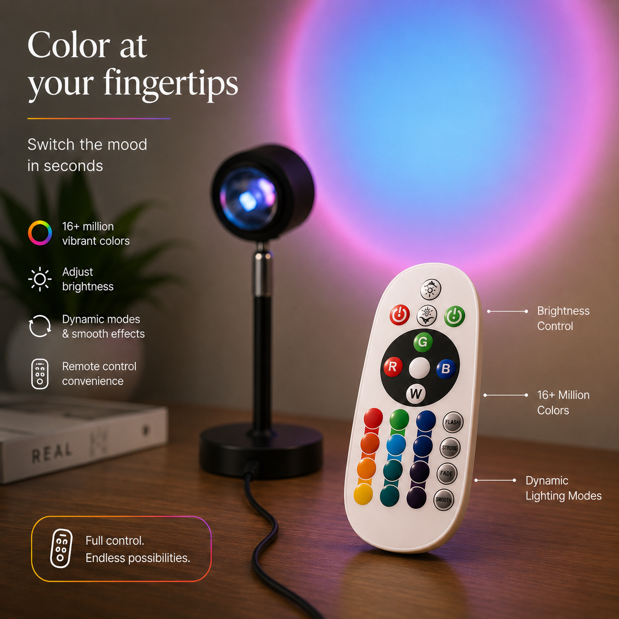 Sunset Projector Rainbow Lamp LED Room Atmosphere Night Light