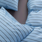 Classic Pinstripe Duvet Cover Elegant Cotton Bedding Bedroom