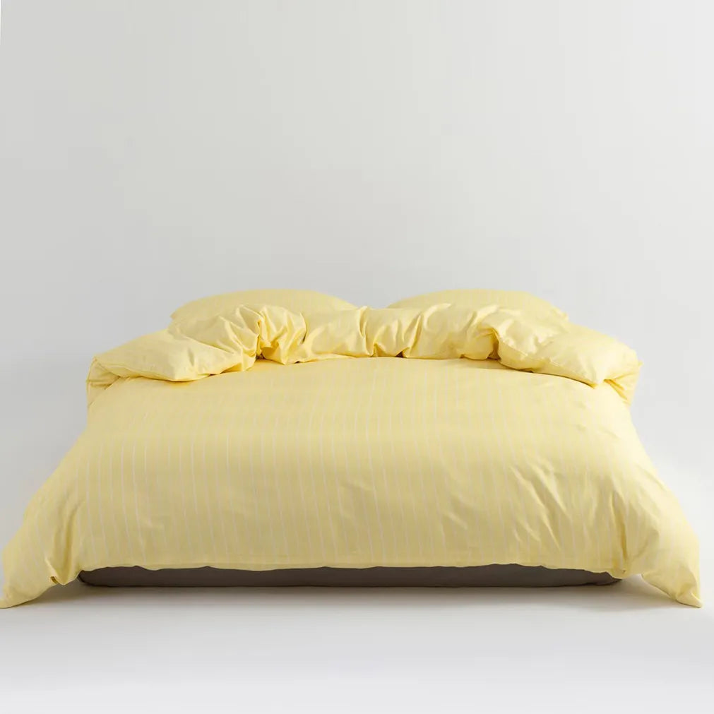 Classic Pinstripe Duvet Cover Elegant Cotton Bedding Bedroom