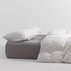 Classic Pinstripe Duvet Cover Elegant Cotton Bedding Bedroom