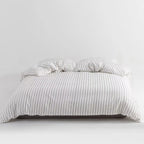 Classic Pinstripe Duvet Cover Elegant Cotton Bedding Bedroom