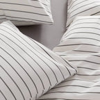 Classic Pinstripe Duvet Cover Elegant Cotton Bedding Bedroom