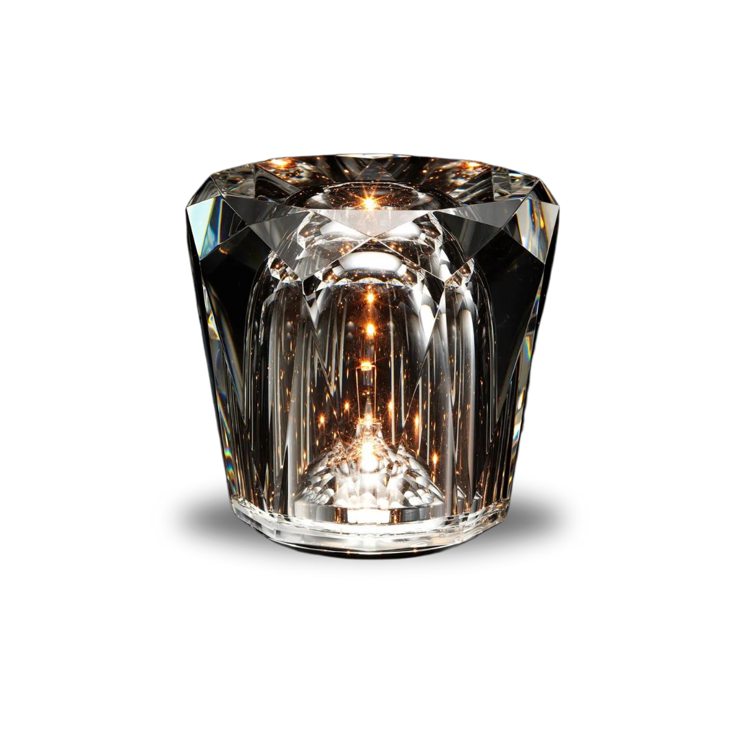 Crystal Gem LED Table Lamp – Faceted Glass Decorative Night Light for Bedroom, Living Room & Dining