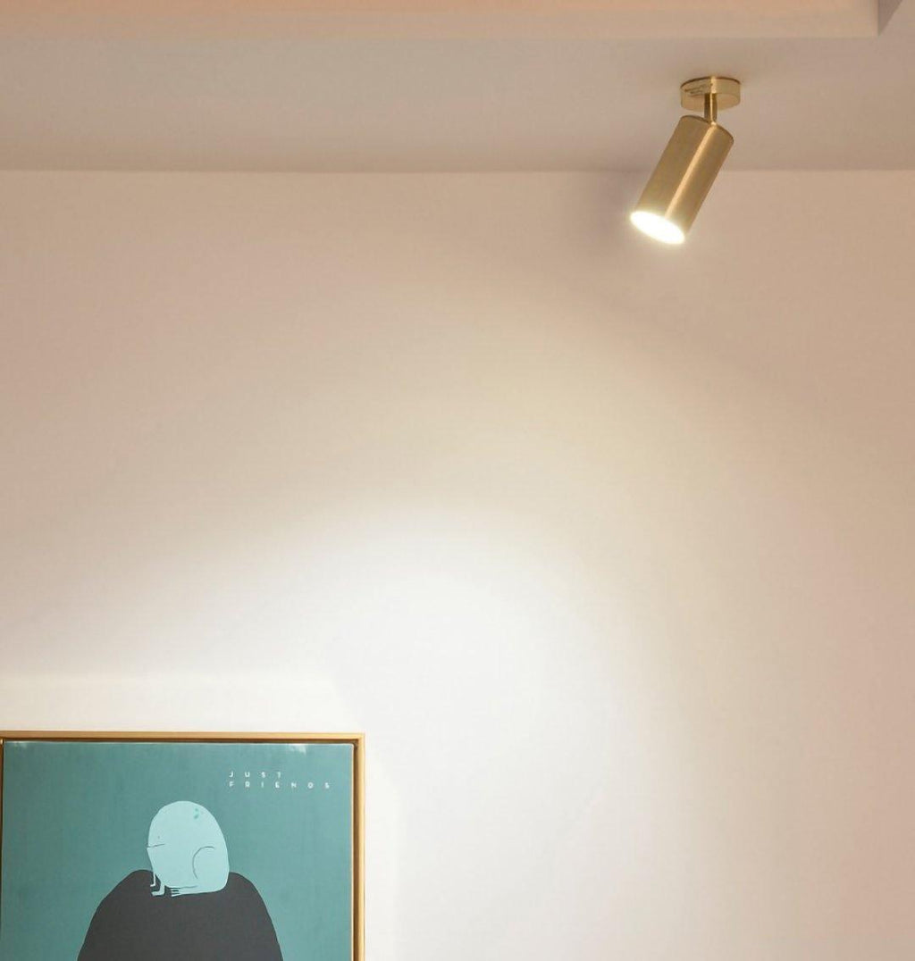 Modern Brass Double Cylinder Adjustable Wall Spotlight