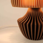 Mocha Ceramic Table Lamp Warm Boho Aesthetic Bedroom Home Decor