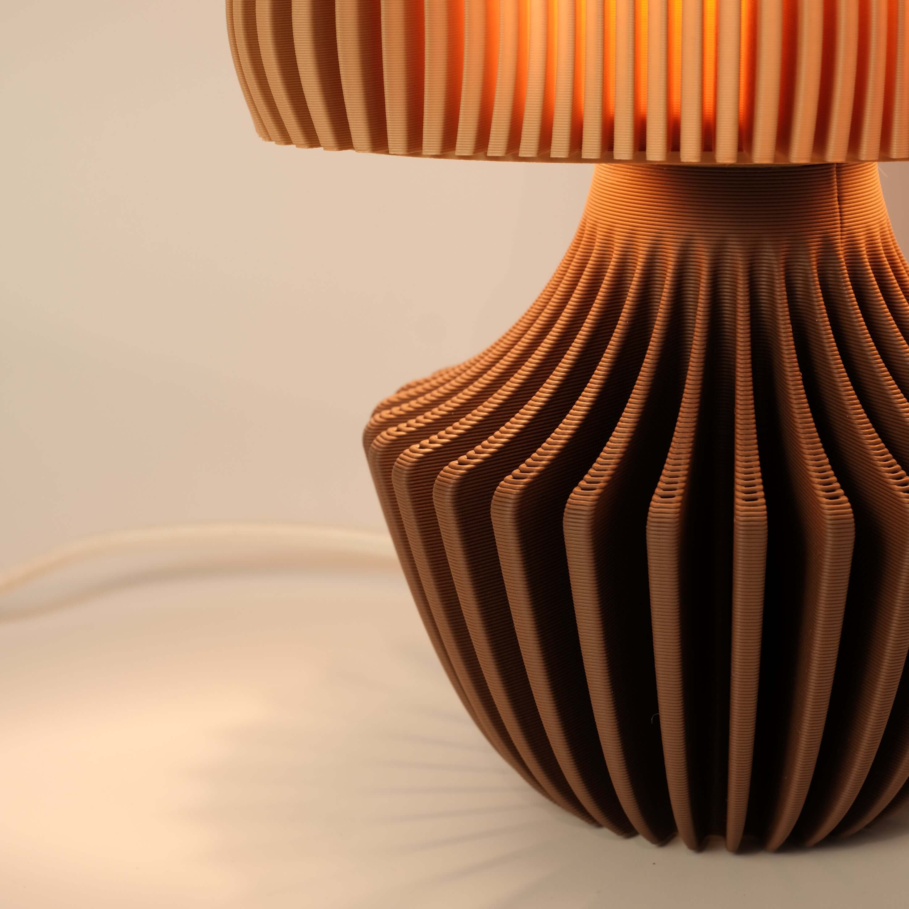 Mocha Ceramic Table Lamp Warm Boho Aesthetic Bedroom Home Decor