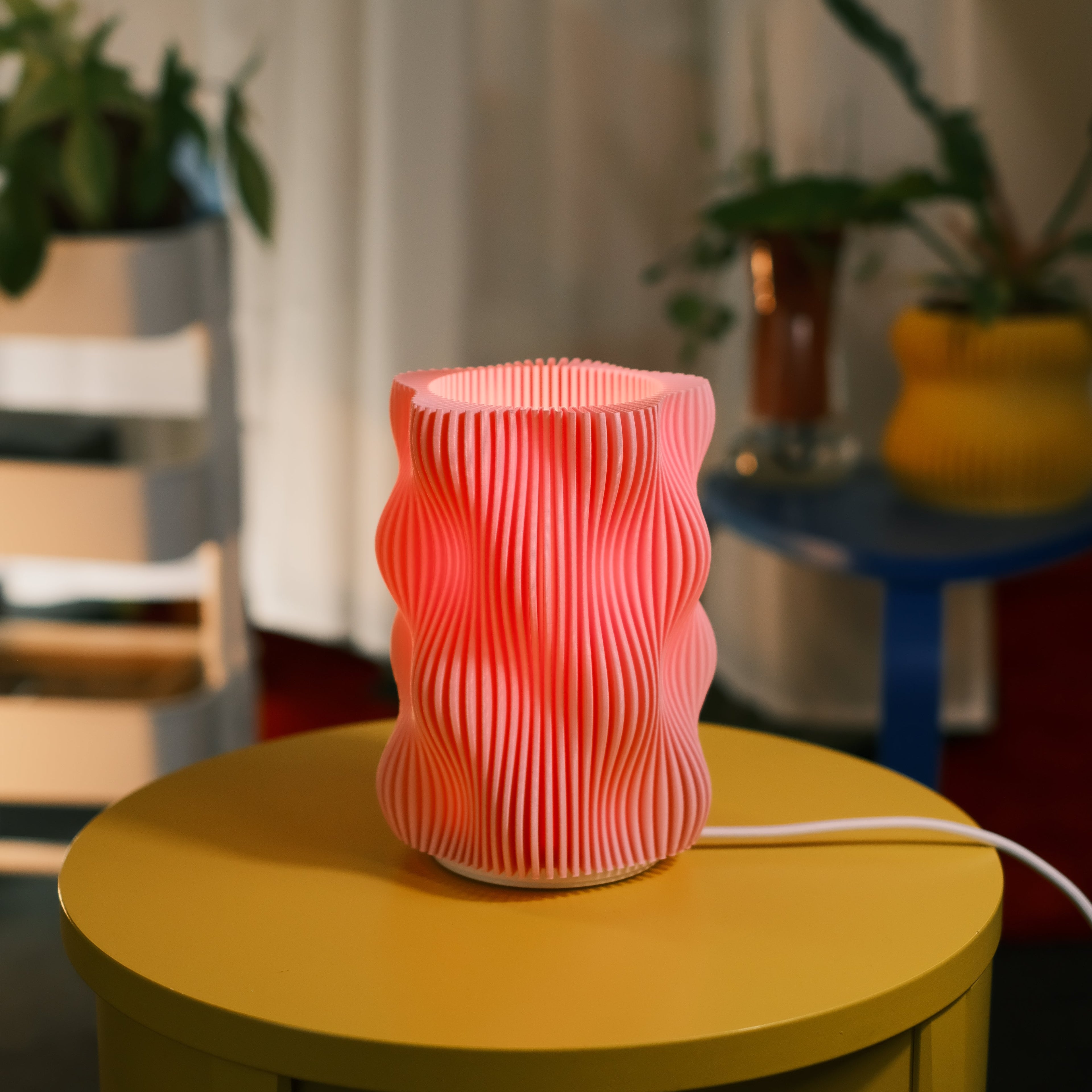 Bubble Table Lamp Candy Pink LED Mushroom Bedside Decor Light Glenbrookhome