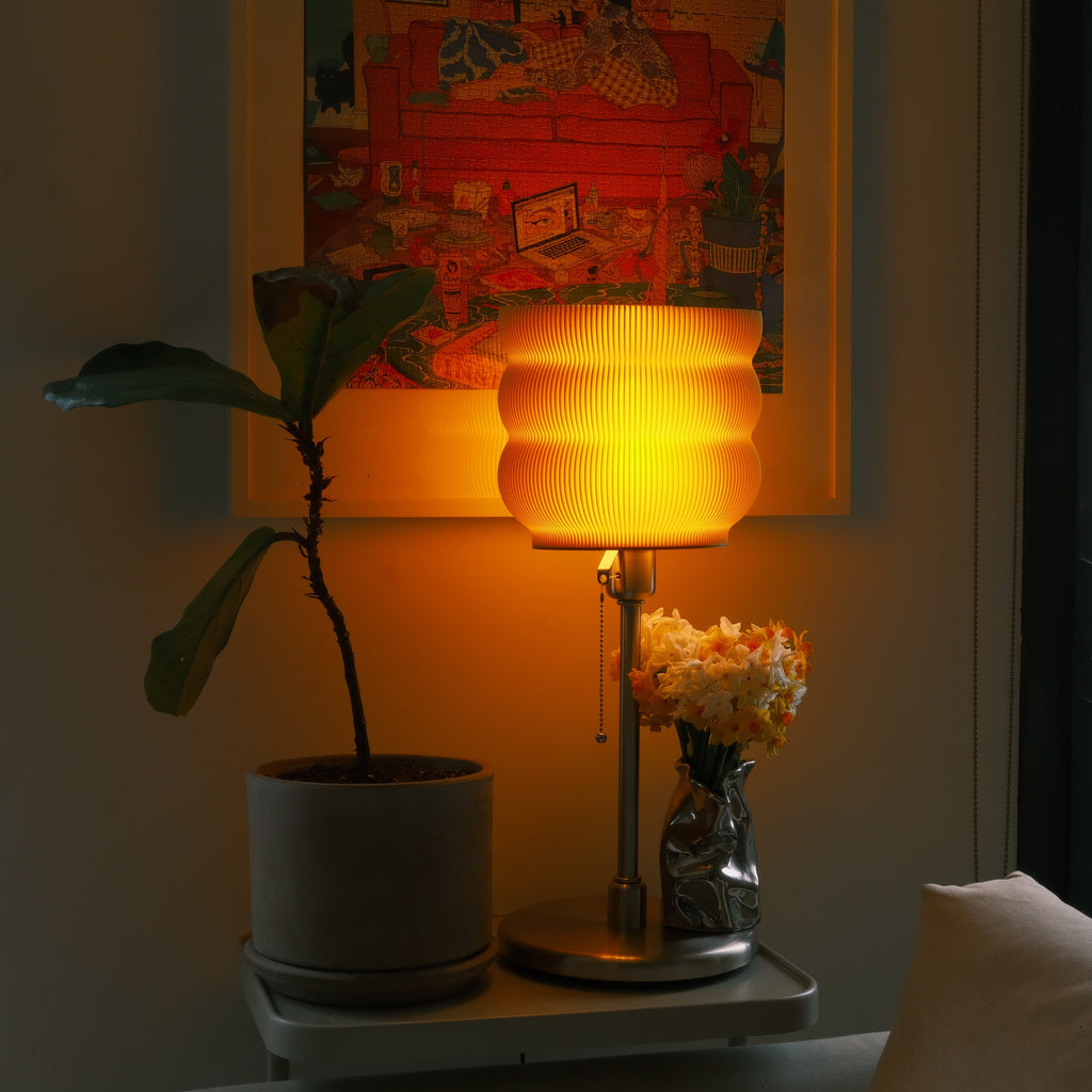 Big Yellow Table Lamp LED Sculptural Statement Decor Light Glenbrookhome